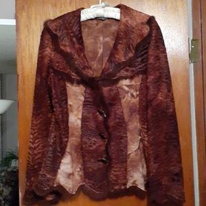 Womans Blazer/Jacket with Genuine Fur Trim